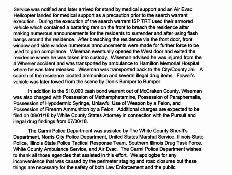 Carmi Police Nab Wiseman Following Standoff WRULFM