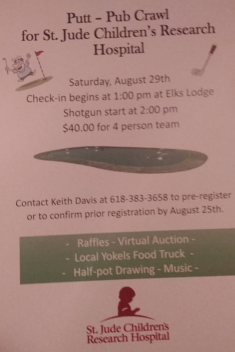 Putt Pub Crawl for St. Jude Coming Up Saturday; Registration Still Being Taken