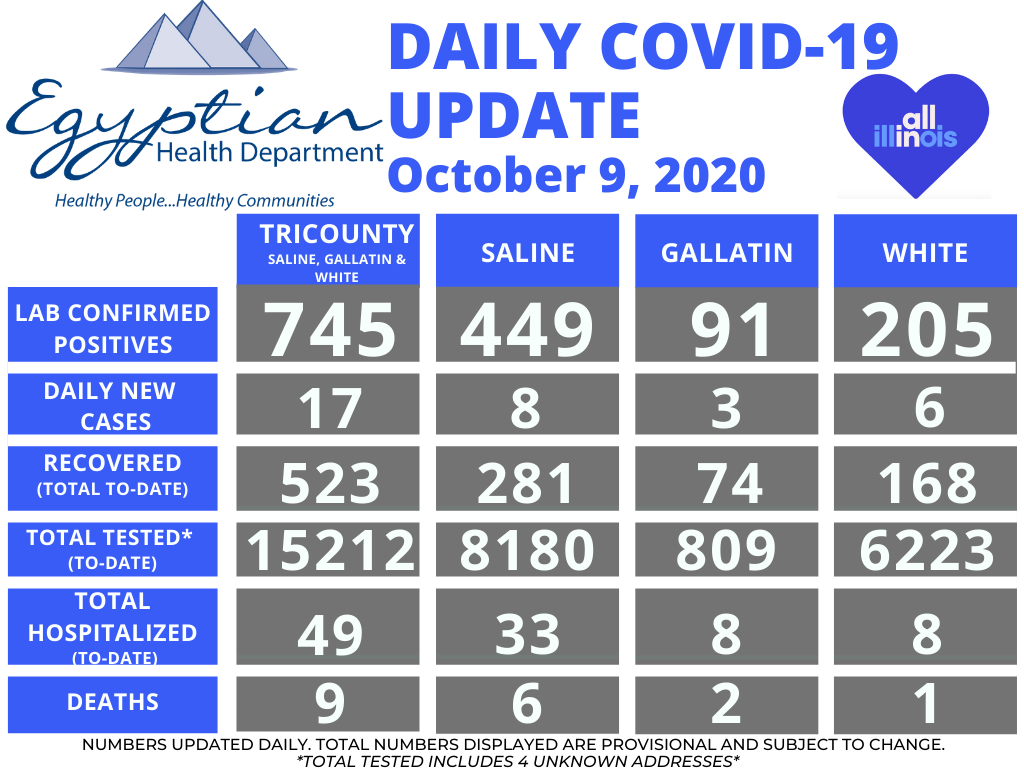 Egyptian Health Department Reports 17 New COVID-19 Cases in Southeastern Illinois