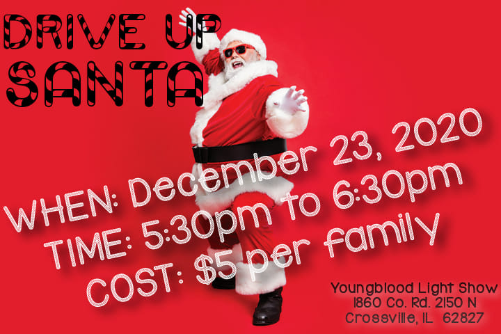 Drive-Up Santa Available for Photos Tonight at Youngblood Light Show in Crossville