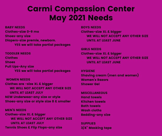 Carmi Compassion Center Requests Community’s Help