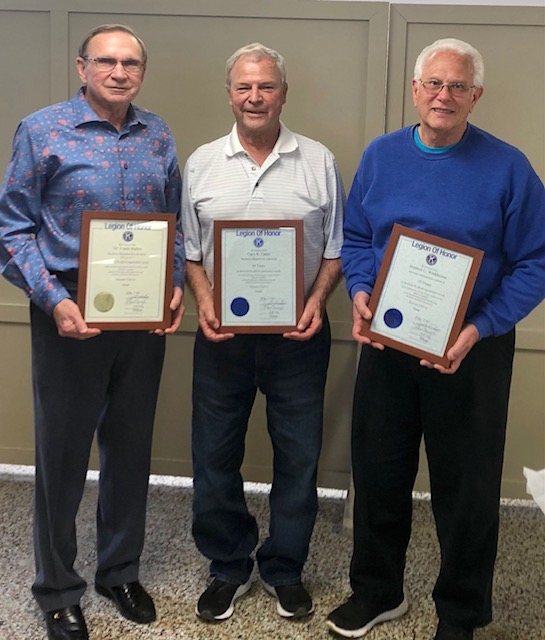 Kiwanis Honors Three Men for 30, 35, and 50 years of Membership