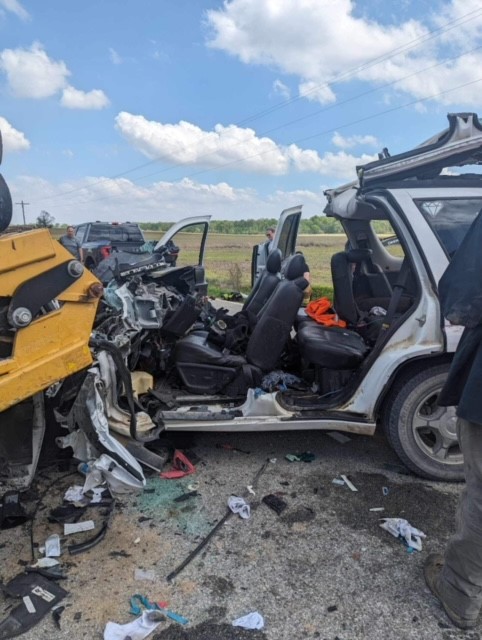 Serious Accident West of Grayville Thursday Afternoon Sends Two to Hospital