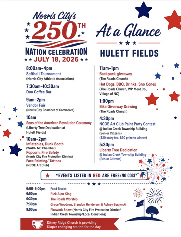 Norris City Semi quincentennial celebration flyer