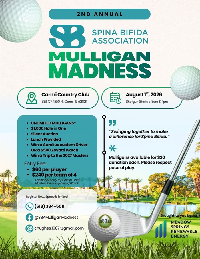 Spina Bifida Mulligan Madness Event flyer